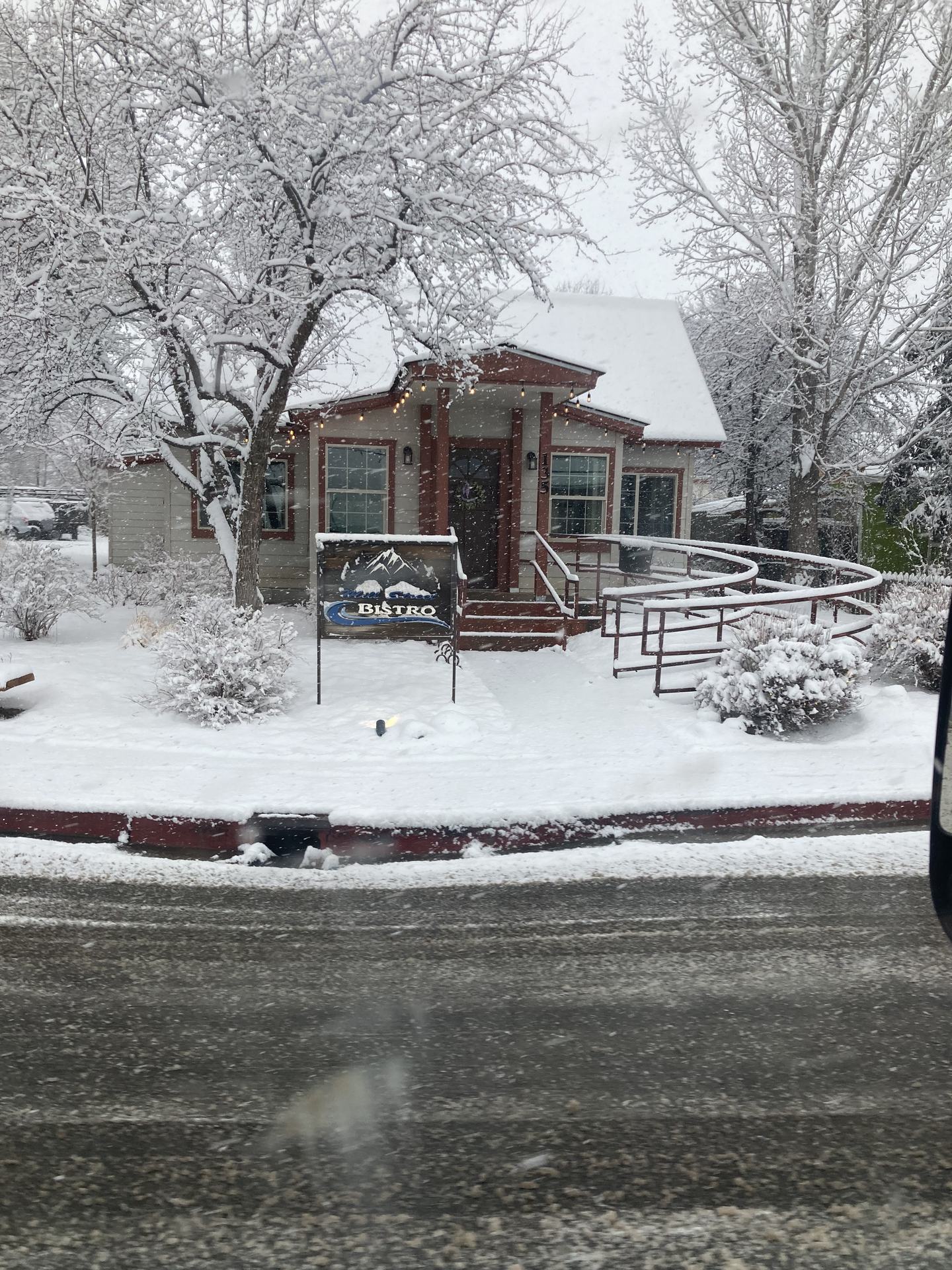 Mill Street Bistro after a fresh snowfall